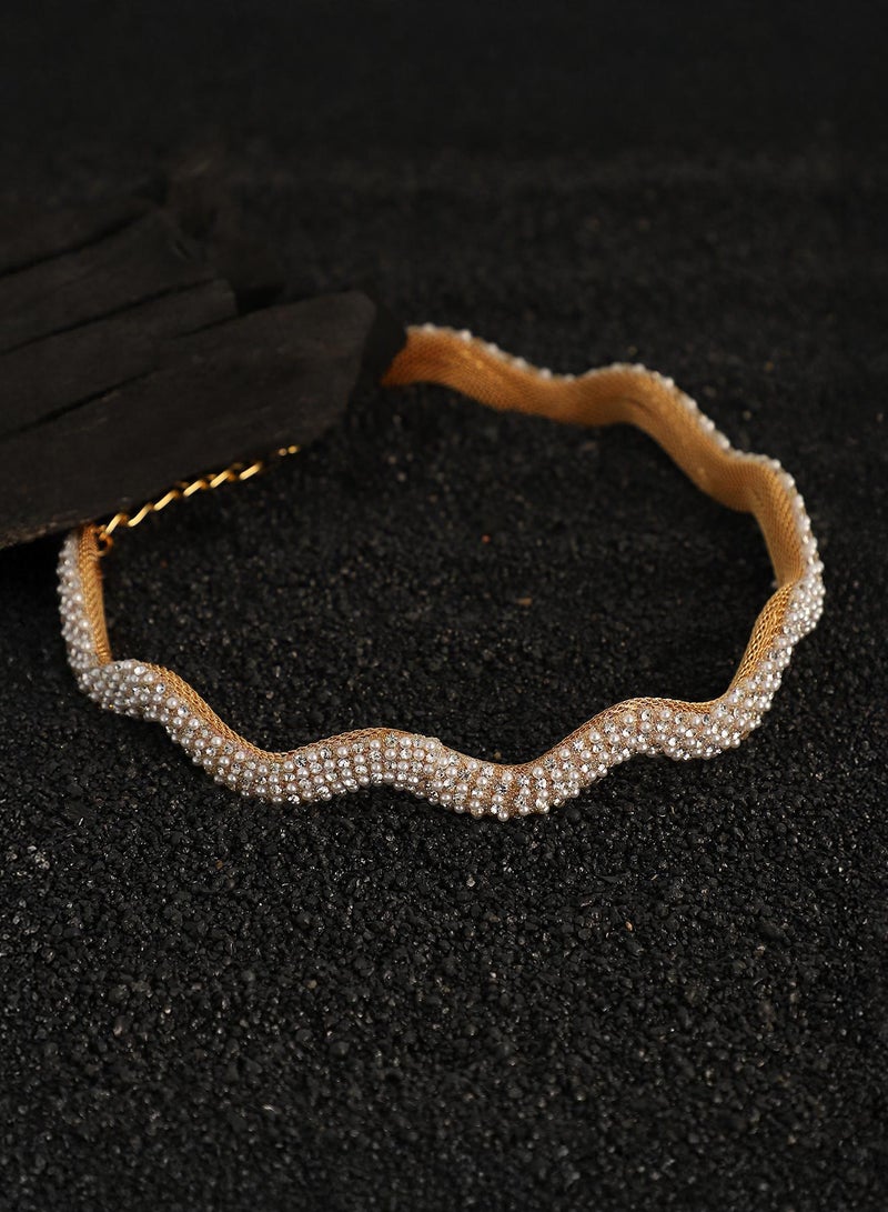 SOHI Crystal-Swirl Choker Artificial Necklace Jewellery  - Image 1