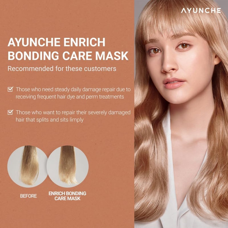 AYUNCHE Enrich Bonding Hair Mask 6.7 fl oz â€“ Intensive Bond Repair, Deep Moisture & Elasticity Boost, Nourishing Treatment for Dry, Damaged & Color-Treated Hair - Image 4