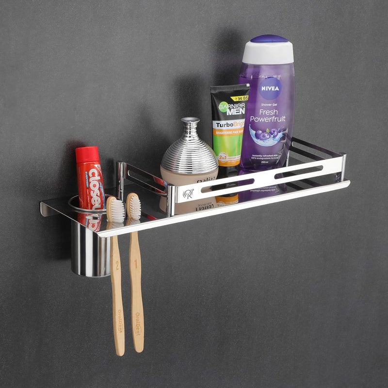 Raxon Innovation BathroomSELF with Tumbler Holder OrganizerShelf for BathroomKitchenWall PS1 SELF with Tumbler Holder - Image 1