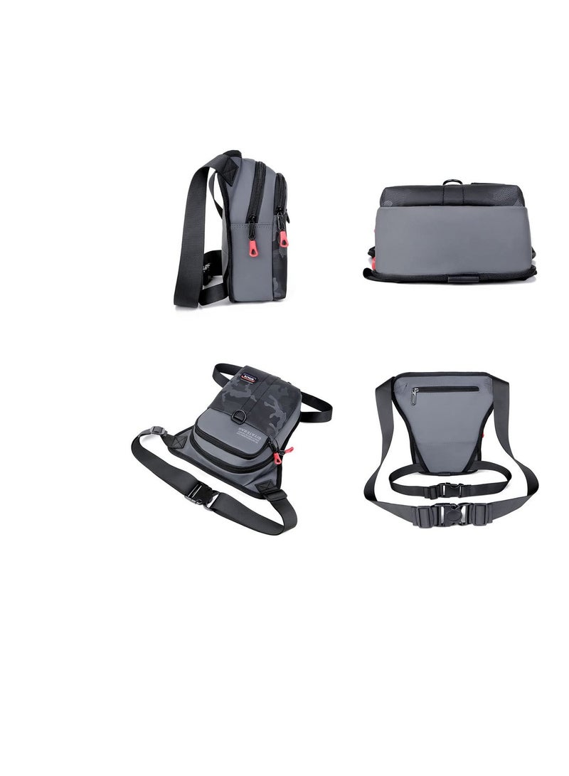 Excefore Men's Shoulder Bag, Travel Waist Bag, Waterproof Waist Leg Bag, Waist Bag for Hiking Cycling for Hiking, Travel & Outdoor Activities - Image 3