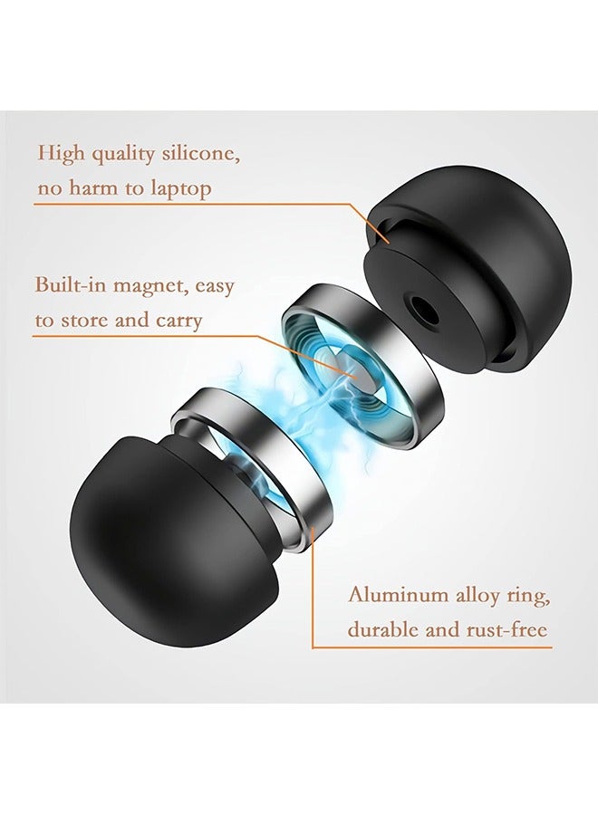 2 قرص رادياتير محمول ذو جذب مغناطيسي، تثبيت سطح المكتب بطانة ليزي محمول، صغير محمول + سيليكون مضاد للانزلاق، حامل مريح، متوافق مع أجهزة الكمبيوتر المحمولة متعددة الأحجام (أسود) - Image 4