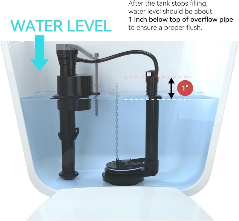 RT Toilet Fill Valve A1320, Toilet Repair Kit Inside Tank, Universal Toilet Replacement Kit, Quiet and Fast Fill Water, Height Adjustable, Easy to Install - Image 3