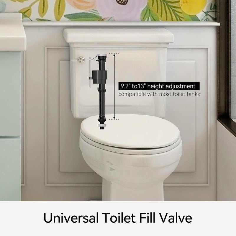 RT Toilet Fill Valve A1320, Toilet Repair Kit Inside Tank, Universal Toilet Replacement Kit, Quiet and Fast Fill Water, Height Adjustable, Easy to Install - Image 5