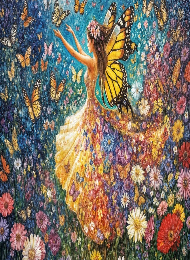 سيكو أحجية الصور المقطوعة Ceaco - JK Stewart - Lady Butterfly - 500 قطعة - نشاط ممتع ومريح للكبار - Image 2