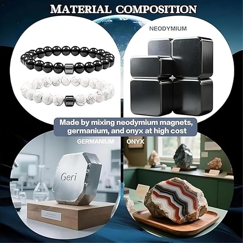 MIFYNN Glame Anti Alcohol Bracelet for Men Women Stop Drinking Alcohol Manifestation Hematite Abstinence Assistance Natural Stone Bracelets Calming Anxiety Healing Bracelets Jewelry Anxiety Stress Relief Gifts (B) - Image 4