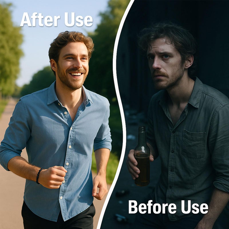 MIFYNN Glame Anti Alcohol Bracelet for Men Women Stop Drinking Alcohol Manifestation Hematite Abstinence Assistance Natural Stone Bracelets Calming Anxiety Healing Bracelets Jewelry Anxiety Stress Relief Gifts (B) - Image 5