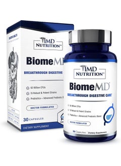Biomemd Probiotics | 62 Billion Cfus, 15 Clinically Studied Strains - Pro & Prebiotics With Hmo | Doctor-Formulated For Digestive Health & Immune Support | 30 Capsules