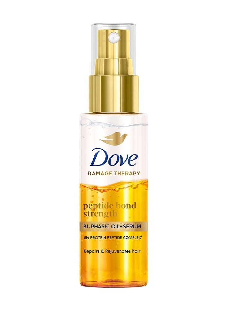 دوف زيت دوف ثنائي الطور بقوة الببتيد + سيروم | مركب ببتيد البروتين 12% | خفيف الوزن للغاية | يعيد بناء الروابط المكسورة لإصلاح وتجديد الشعر من الداخل - Image 1