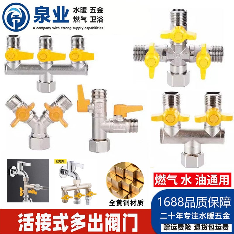 Multiport Brass Manifold Valve with Switch - Image 3