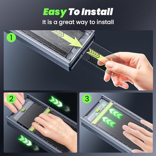 WSKEN for Samsung Galaxy S24 Ultra Screen Protector Tempered Glass [Zero Bubble] [Auto Dust-Remove] [Support Fingerprint Unlock] Anti Glare HD Full Coverage 9H Flim 6.8 inch - 2 Pack - Image 5