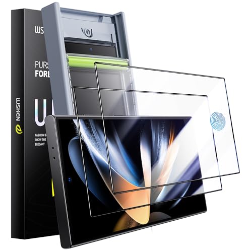 WSKEN for Samsung Galaxy S24 Ultra Screen Protector Tempered Glass [Zero Bubble] [Auto Dust-Remove] [Support Fingerprint Unlock] Anti Glare HD Full Coverage 9H Flim 6.8 inch - 2 Pack - Image 1