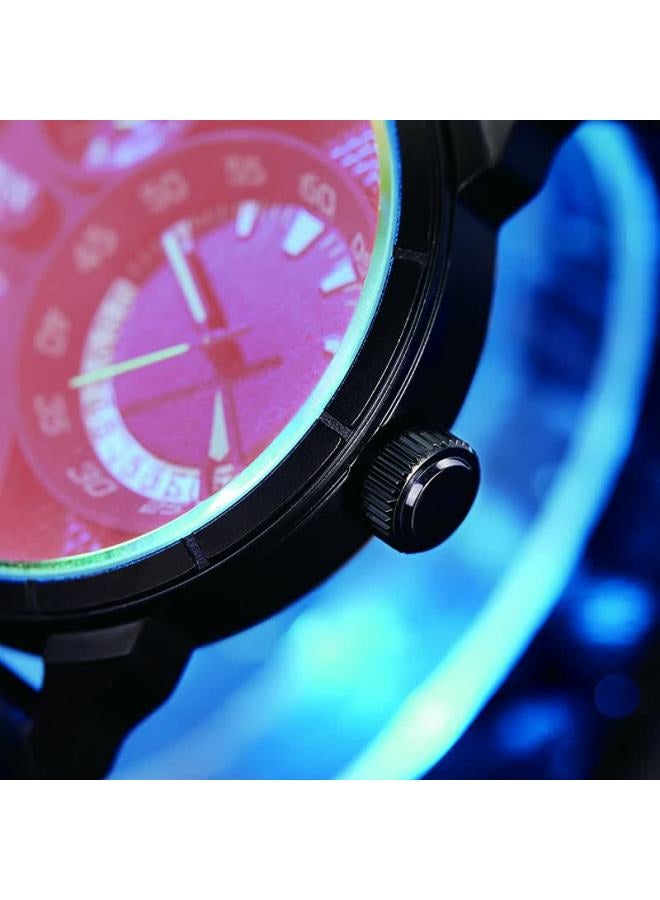 Time100 Men's Watch National Trend Colorful Coating Triple Movement Multifunctional Versatile Leather Strap Men's Watch Jd Self-operated - Image 3