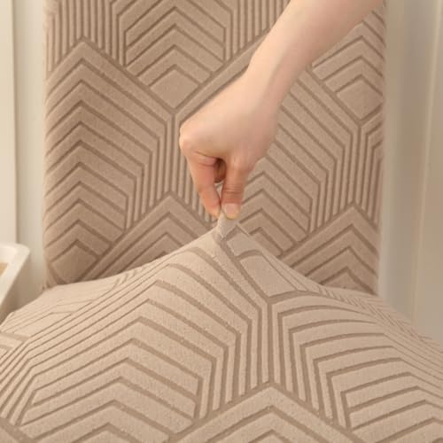 Styleys Elastic Jacquard Chair Covers for Dining Room Removable Washable Chair Cover Protector Slipcovers (Pack of 6, Red, JSMC6) - Image 4