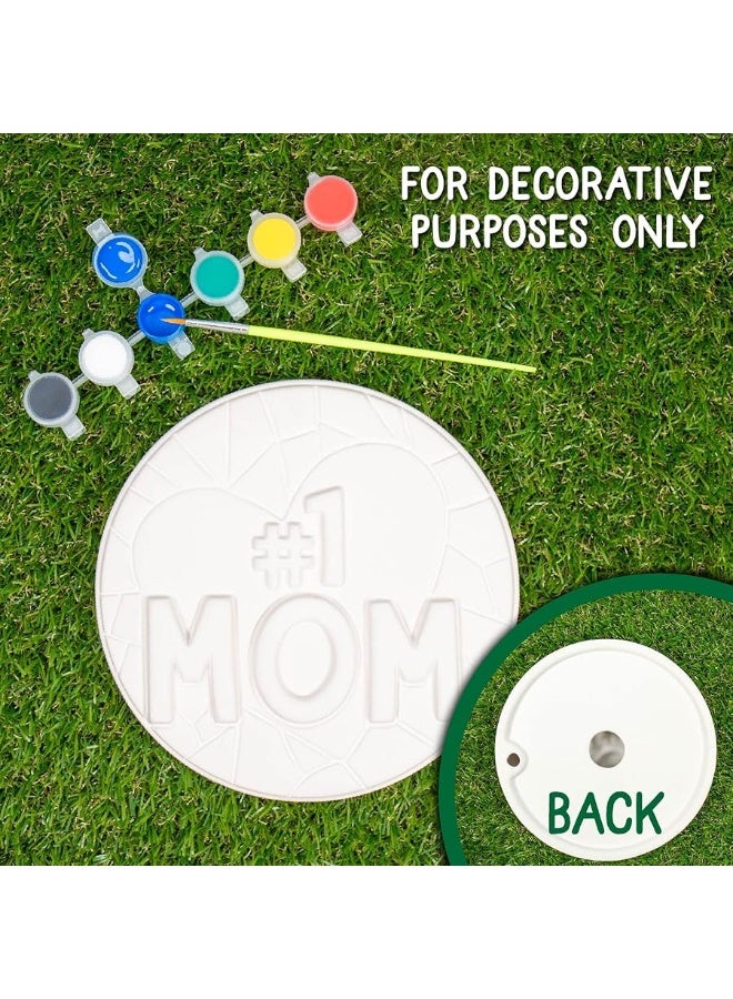 Creative Roots Paint Your Own #1 MOM Stepping Stone, Craft Kits for Kids, Ceramics to Paint, Ages 6+ - Image 1