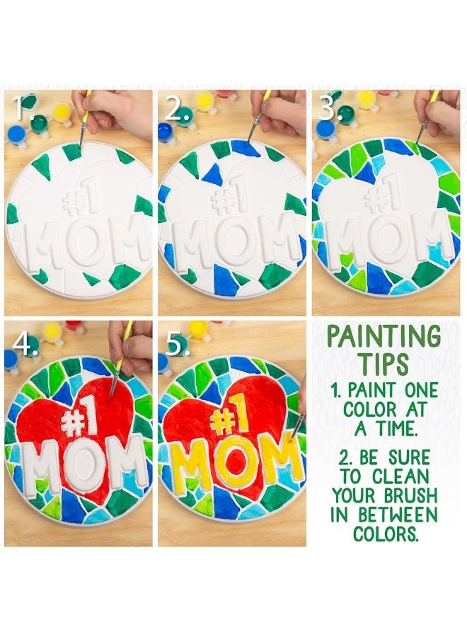 Creative Roots Paint Your Own #1 MOM Stepping Stone, Craft Kits for Kids, Ceramics to Paint, Ages 6+ - Image 4