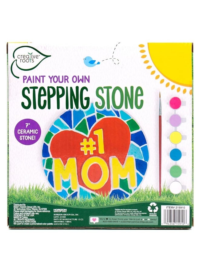 Creative Roots Paint Your Own #1 MOM Stepping Stone, Craft Kits for Kids, Ceramics to Paint, Ages 6+ - Image 2