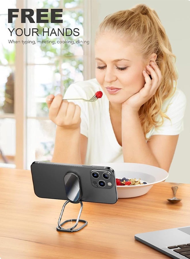 SUNDAREE حامل هاتف قابل للطي، حامل هاتف حلقي، حامل إصبع يدور 360 درجة، حامل هاتف محمول، قبضة هاتف معدنية للتركيب المغناطيسي للسيارة، قبضة هاتف متوافقة مع معظم الهواتف الذكية - Image 5