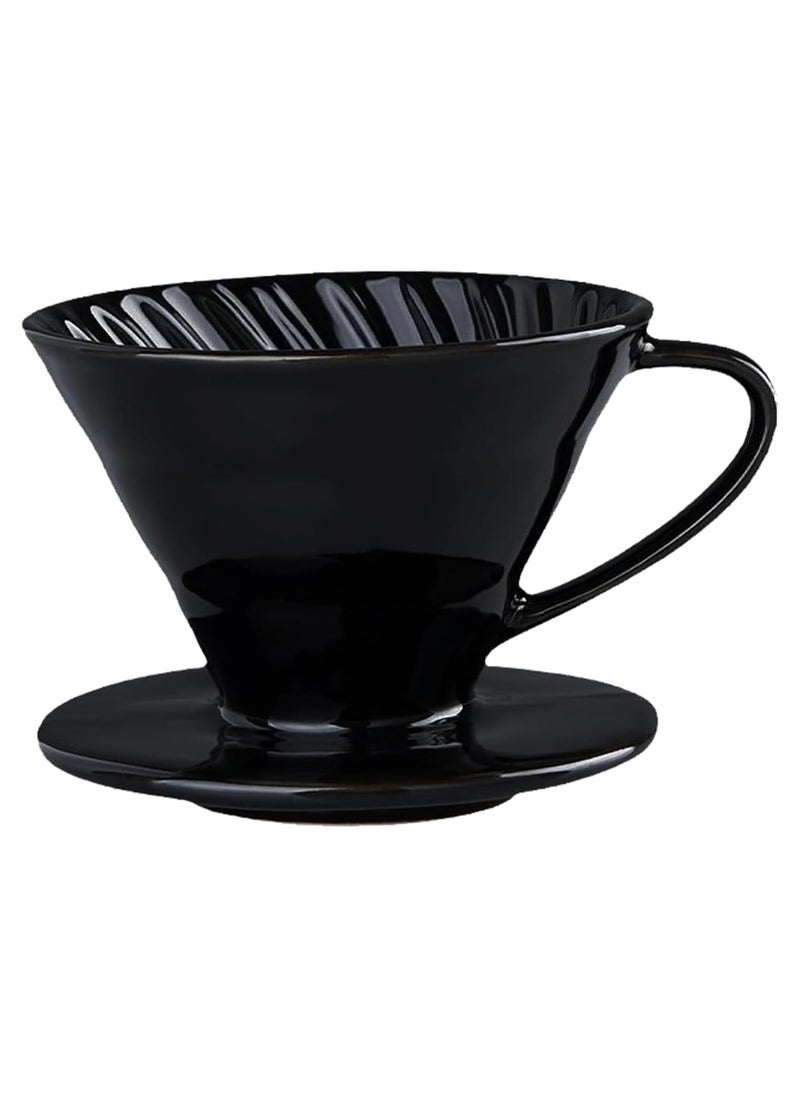 Cuisine Art Pour-over Coffee Filter Cup Filter Cup Ceramic Spiral Vintage Kiln Conical Drip Filter Cup Filter Cup,Ceramic Pour Over Coffee Dripper,Easy Manual Brew Maker,Ceramic Coffee Dripper(Black)  - Image 1