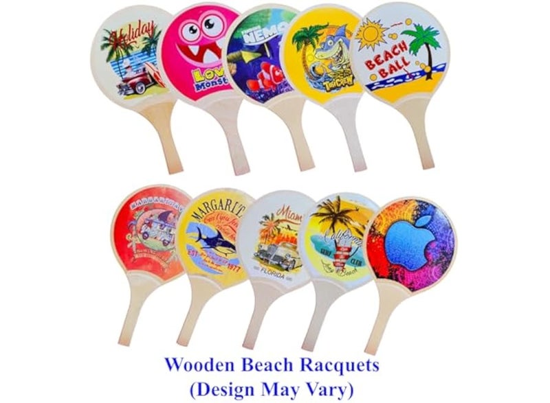 Wooden beach tennis rackets (various designs) - Image 2