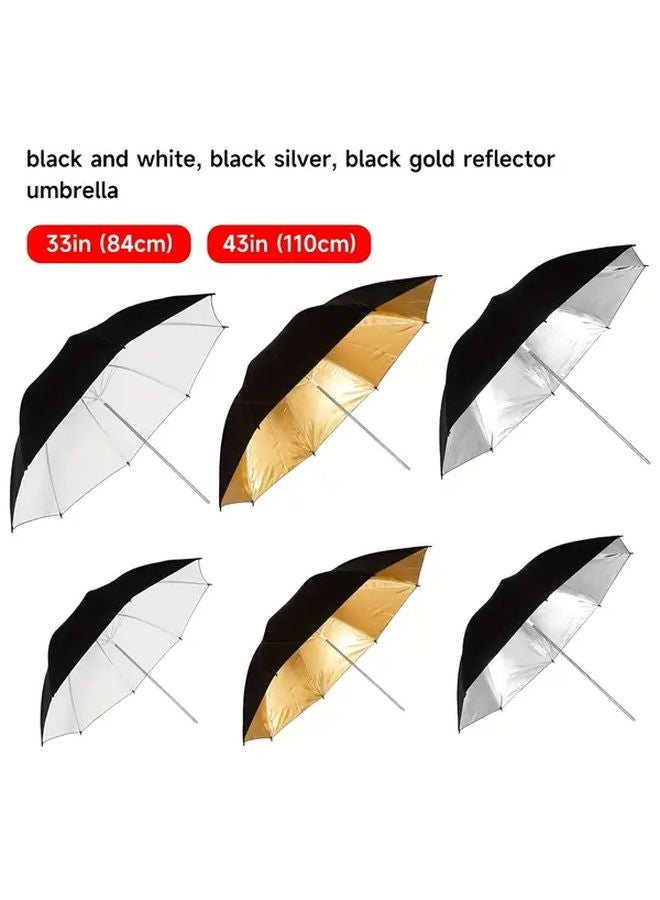 43 Inches Black Golden Double Layer Photography Soft Umbrella For Studio Lighting - Image 5