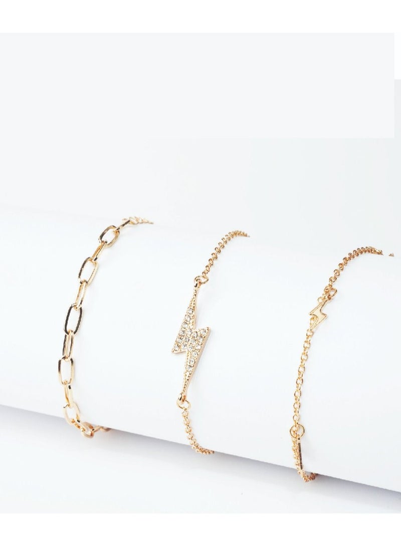 AMICA Set of 3 Embellished Charm Bracelets - Image 1