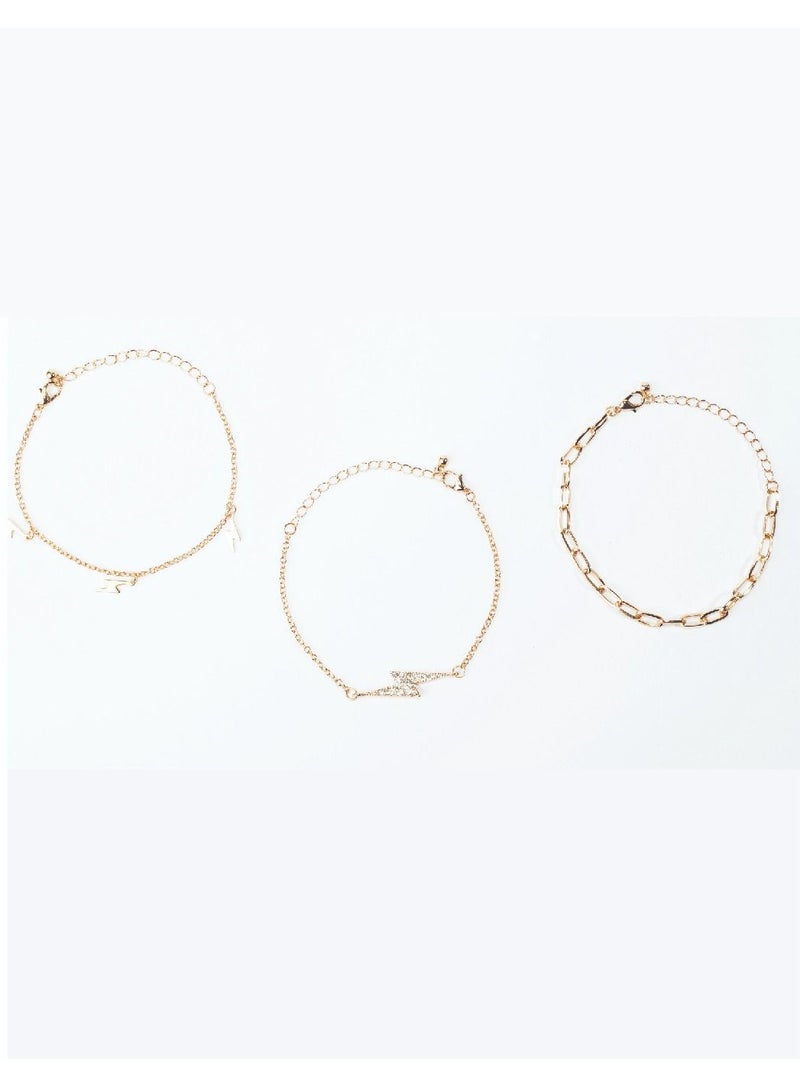 AMICA Set of 3 Embellished Charm Bracelets - Image 2