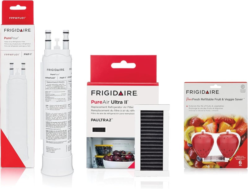 FRIGIDAIRE Frigidaire PurePour PWF1 FPPWFU01  PureAir Ultra II PAULTRA2  PureFresh FRPFUFV2 Water  Air Filter Combo Kit 