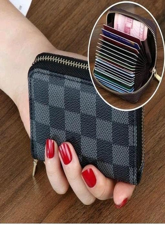 Brajin Fashion Women's Card Bag Zipper Small Coin Purse Male and Female Organ Credit Card Holder Multi-Card Driver's License Holder (Black) - Image 5