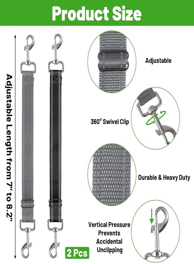 Thrymme 2 Pack Dog Collar Safety Clip, Adjustable Prong Collar Safety Clip, Black & Gray Anti-Escape Harness to Collar Connector for Dog Walking & Training - Image 2