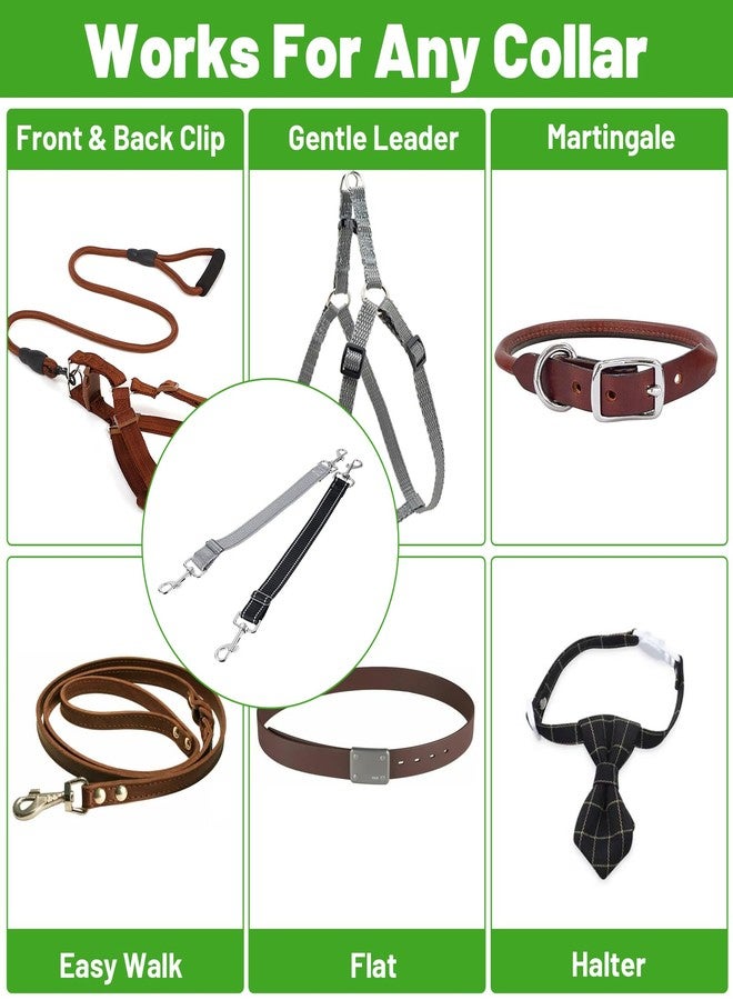 Thrymme 2 Pack Dog Collar Safety Clip, Adjustable Prong Collar Safety Clip, Black & Gray Anti-Escape Harness to Collar Connector for Dog Walking & Training - Image 3
