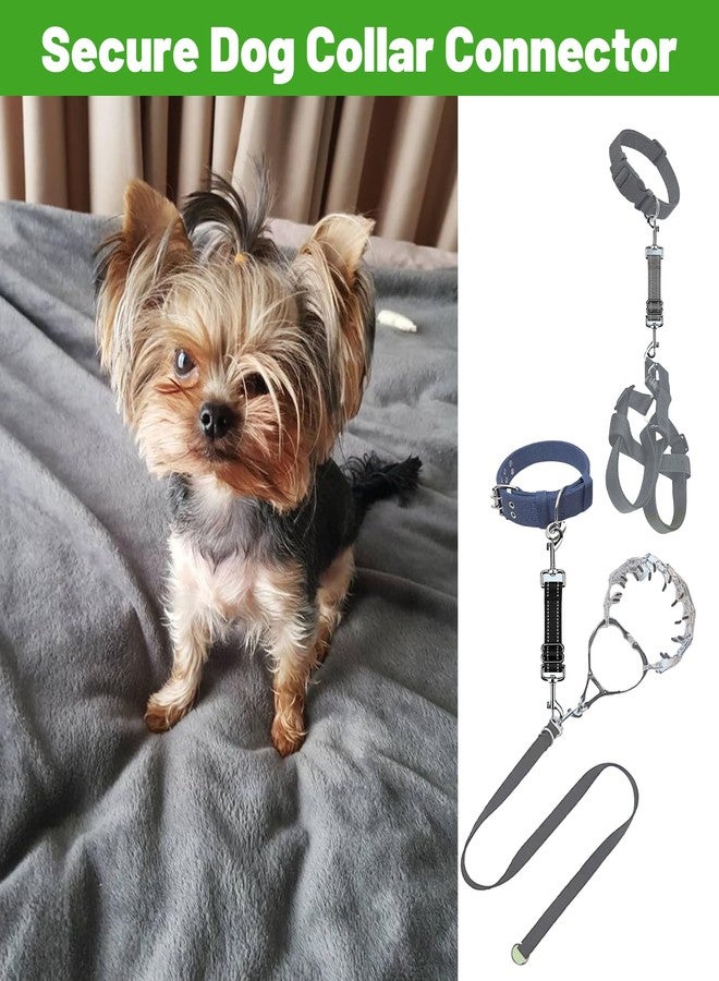 Thrymme 2 Pack Dog Collar Safety Clip, Adjustable Prong Collar Safety Clip, Black & Gray Anti-Escape Harness to Collar Connector for Dog Walking & Training - Image 5
