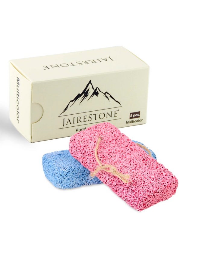 JAIRESTONE - Pumice Stone Callus Remover And Foot Stone Scrubber Exfoliating Foot Stone Pumice Rock For Hard Dry And Dead Skin On Heels Body Feet (Pack Of 2) (Multicolor) - Image 1