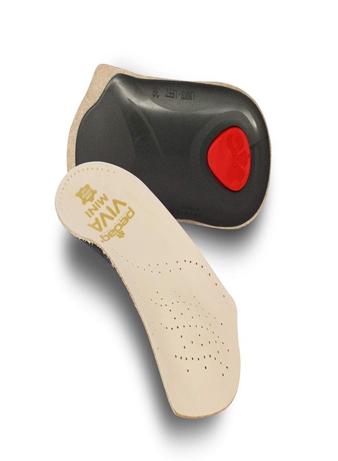 pedag Viva Mini | 3/4 Leather Arch Support Inserts | Handmade in Germany | Plantar Fasciitis Relief | Heel Cushion | Metatarsal Support Pad | Low Profile Shoe Insoles | Tan | Men US 10/ EU 43 - Image 1