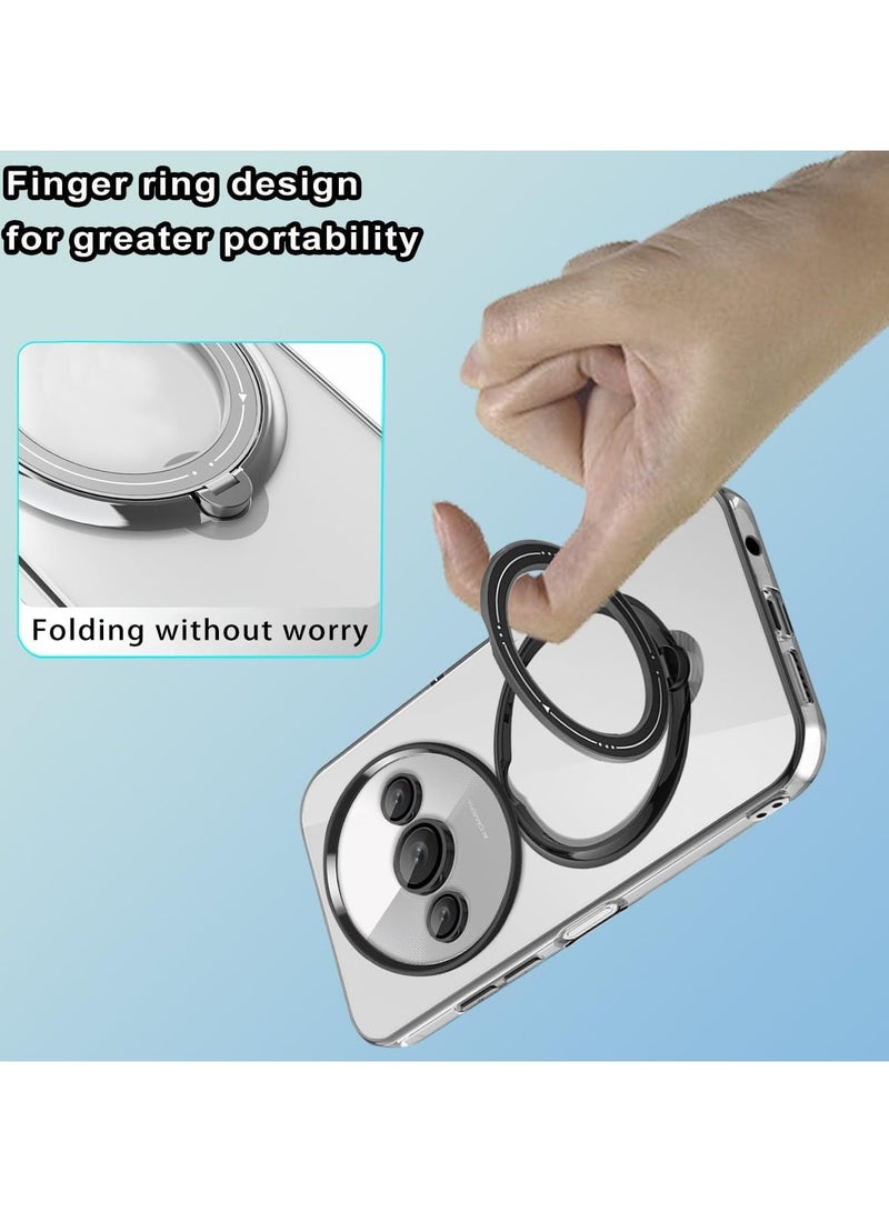 Xiaomi Redmi A3 Case,with Magnetic Stand Clear,Phone Case Silicone Transparent Shockproof Luxury Protective Cover for Redmi A3
