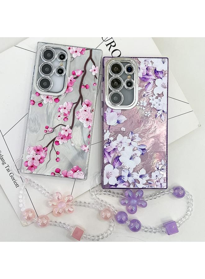 S-TOP Case For Samsung Galaxy A25 5G Electroplating Flowers Plants Texture Wristband TPU Phone Case - Image 2
