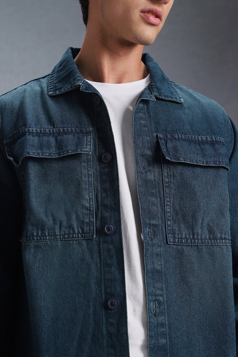 inkd Men's Full Sleeve Shacket - 100% Cotton | Regular Fit | Shirts for Men | Jacket for - Image 4