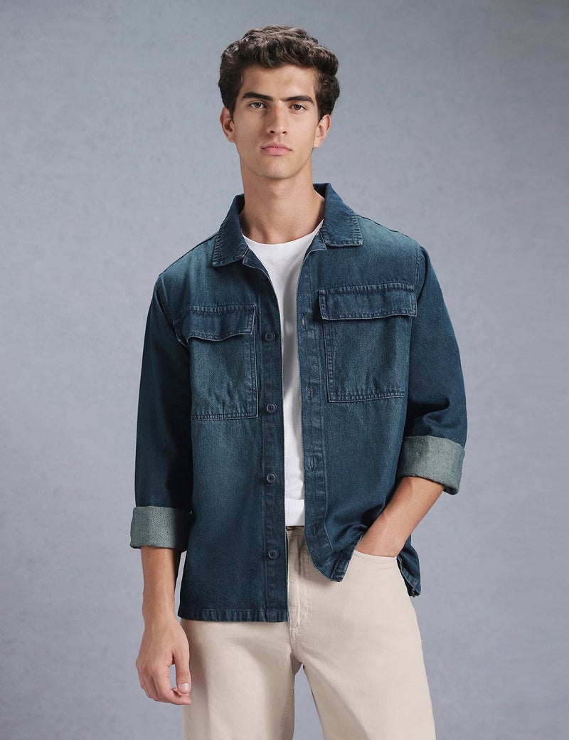 inkd Men's Full Sleeve Shacket - 100% Cotton | Regular Fit | Shirts for Men | Jacket for - Image 1