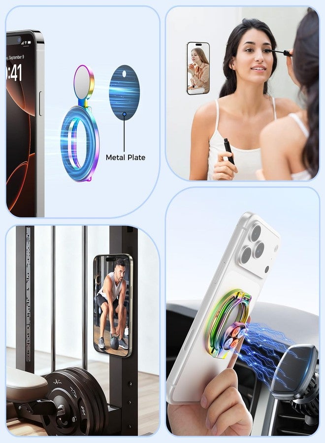 SUPERONE [2026 Upgraded] SUPERONE Magnetic Phone Holder Grip for MagSafe, Dual-Side Magnet Adjustable Gym Finger Loop Ring Stand for iPhone 17/16/15/14/13/12 MagSafe Case, Fit Magnetic Car Mount (Colorful) - Image 3