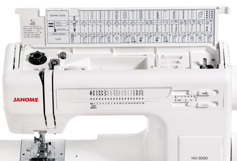 Janome HD3000 Heavy-Duty Sewing Machine with 18 Built-in Stitches + Hard Case - Image 2