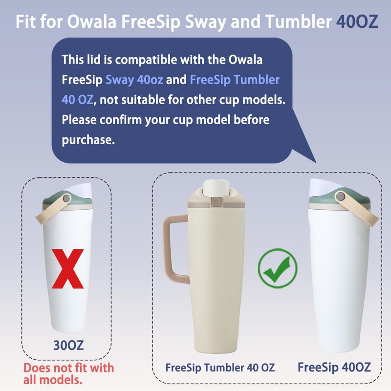 NebkDask Replacement Lid for Owala FreeSip Sway 40 oz Water Bottle and Tumbler 40 oz â€“ BPA-Free, Secure Seal, Leak-Proof Lock, Compatible with Owala FreeSip Bottles & Straws ï¼ˆmatchaï¼‰ - Image 5