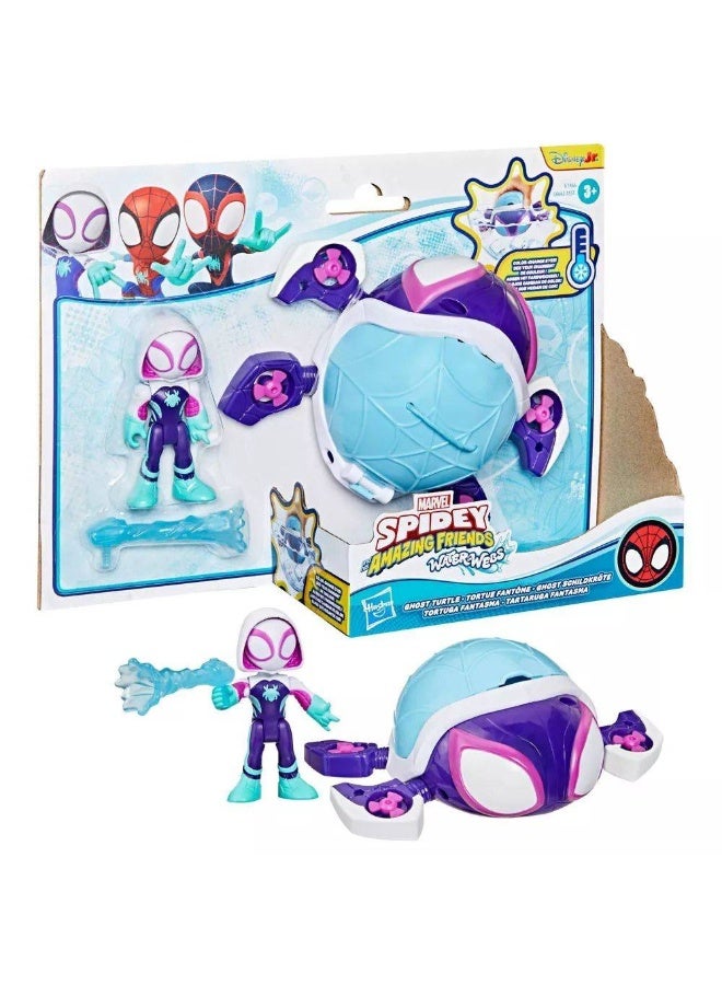 Disney Junior مجموعة لعب مارفل سبايدي وأصدقائه المذهلين - سلحفاة الأشباح بشبكات الماء (7.62 سم) - Image 1