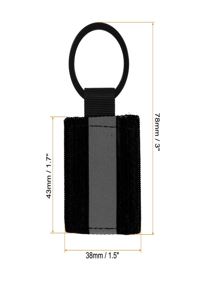 PATIKIL Reflective Keychain Tags, 12 Pack Reflective Zipper Pulls Nylon Keychain High Visibility Reflectors Tags for Backpack Pendant Dog Collar, Black - Image 2