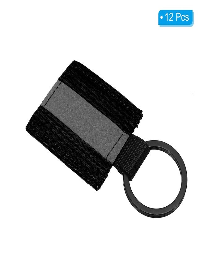 PATIKIL Reflective Keychain Tags, 12 Pack Reflective Zipper Pulls Nylon Keychain High Visibility Reflectors Tags for Backpack Pendant Dog Collar, Black - Image 3