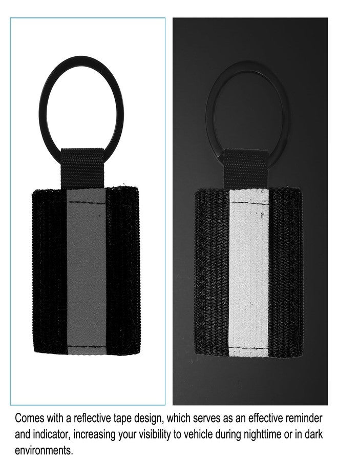 PATIKIL Reflective Keychain Tags, 12 Pack Reflective Zipper Pulls Nylon Keychain High Visibility Reflectors Tags for Backpack Pendant Dog Collar, Black - Image 5