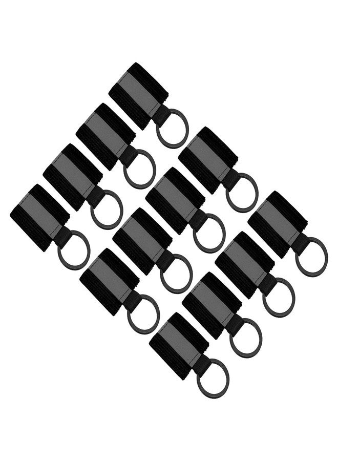 PATIKIL Reflective Keychain Tags, 12 Pack Reflective Zipper Pulls Nylon Keychain High Visibility Reflectors Tags for Backpack Pendant Dog Collar, Black - Image 1