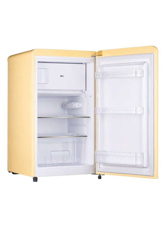 Hoover-123L Retro Style Single Door Refrigerator, Compact Free Standing Fridge with Freezer, Tempered Glass Shelves, Adjustable Thermostat, Eco-Friendly, 1 Year Warranty, Cream - HSD-K123-RW 123 L HSD-K123-RW Cream - Image 5