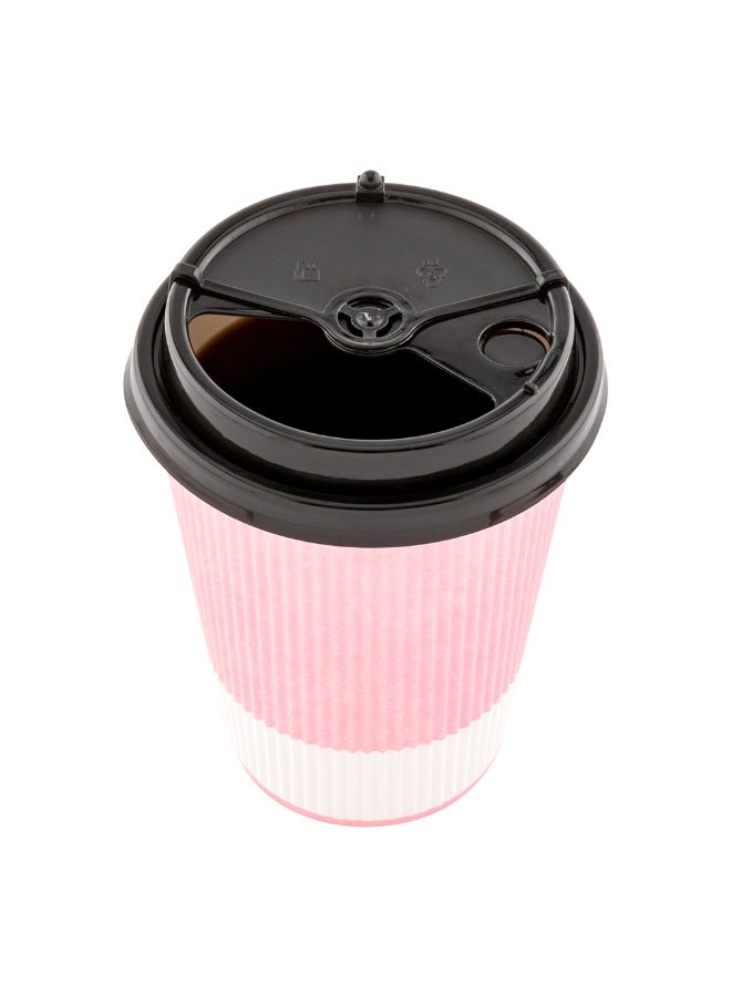 Restaurantware غطاء فقط: أغطية بلاستيكية سوداء لأكواب القهوة سعة 8 و 12 و 16 و 20 أونصة، 100 غطاء قهوة للأكواب الساخنة - أغطية للشرب والشفاط لأكواب القهوة الورقية، الأكواب تباع بشكل منفصل - Image 2