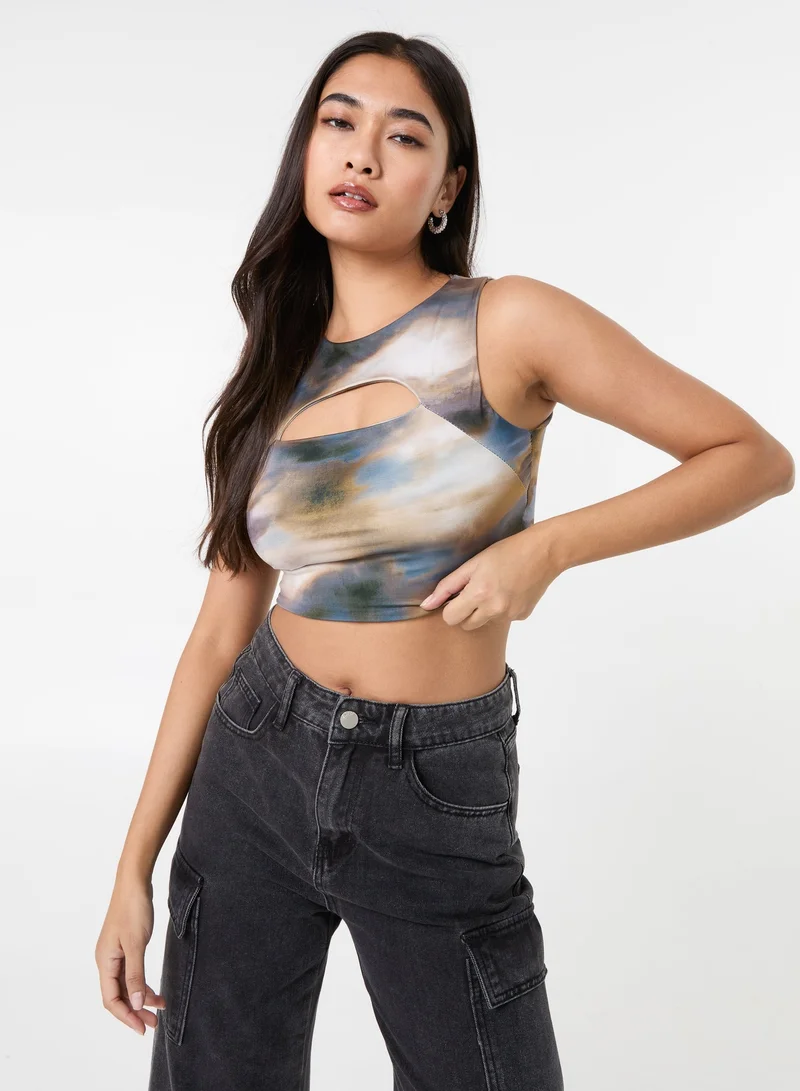 Pink Vanilla Printed Galaxy Letterbox Top