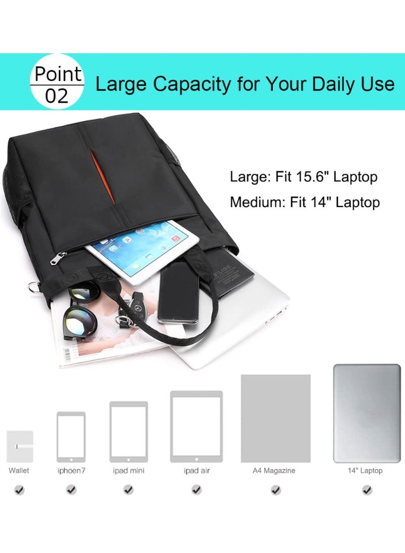 Men's Nylon Waterproof Laptop Tote Messenger Bag Large Capacity Crossbody Shoulder Bag for Business Travel - Image 2