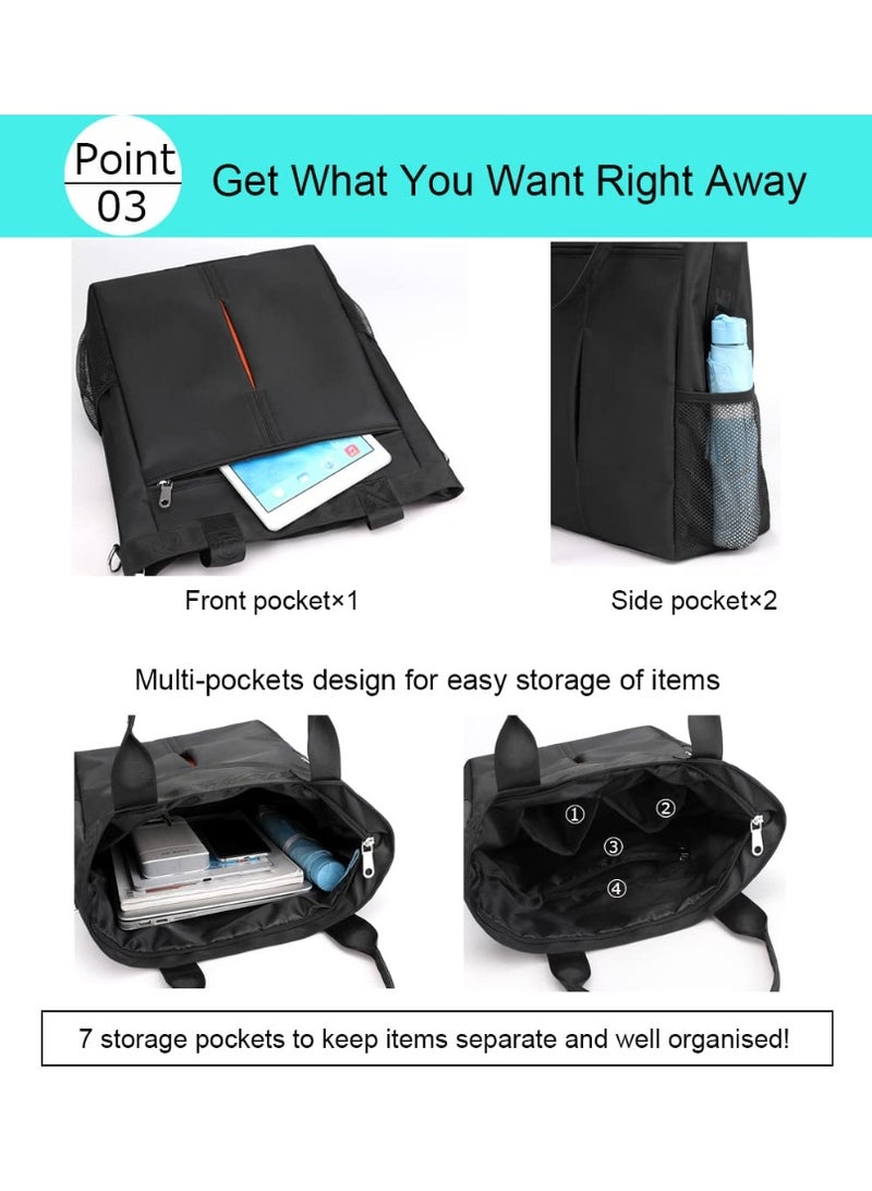 Men's Nylon Waterproof Laptop Tote Messenger Bag Large Capacity Crossbody Shoulder Bag for Business Travel - Image 4